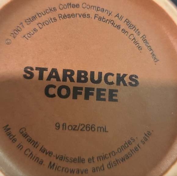 Starbucks 2007 Set Of 2 Mocha Latte 9 Oz Mugs - Picture 4 of 4